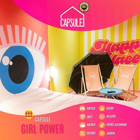 Capsule Girl Power Spa - Balneo - Sauna - Karaoke - Billard - 2 Chambres Charleroi Extérieur photo